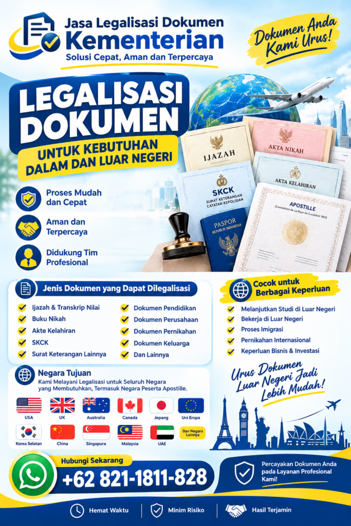 Jasa Legalisasi Dokumen Di Kementerian